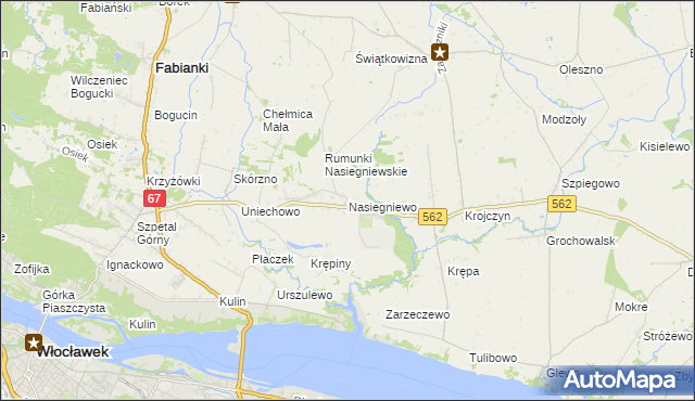 mapa Nasiegniewo, Nasiegniewo na mapie Targeo