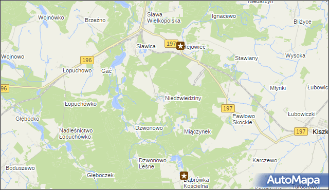 mapa Niedźwiedziny, Niedźwiedziny na mapie Targeo