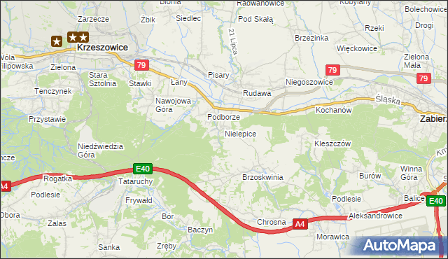 mapa Nielepice, Nielepice na mapie Targeo