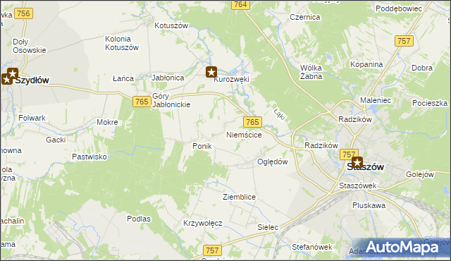 mapa Niemścice, Niemścice na mapie Targeo