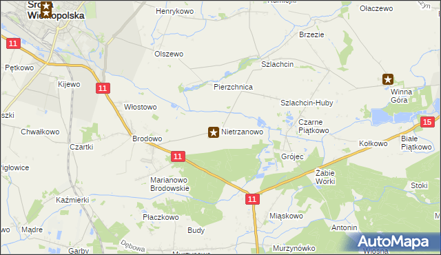 mapa Nietrzanowo, Nietrzanowo na mapie Targeo