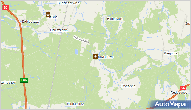 mapa Niewiadowo, Niewiadowo na mapie Targeo