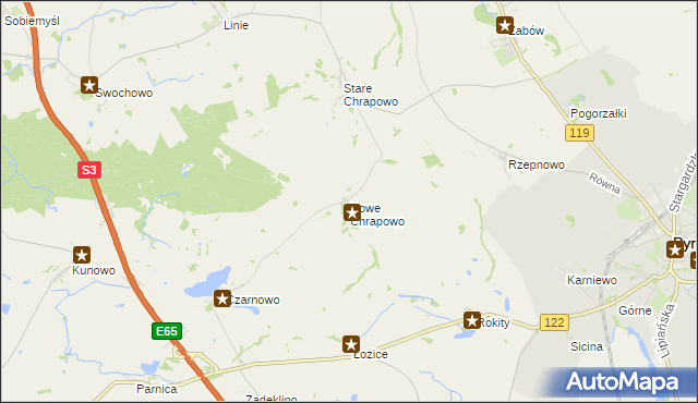 mapa Nowe Chrapowo, Nowe Chrapowo na mapie Targeo