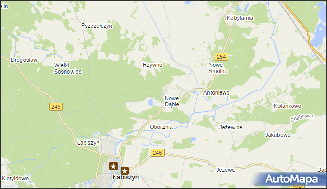 mapa Nowe Dąbie, Nowe Dąbie na mapie Targeo
