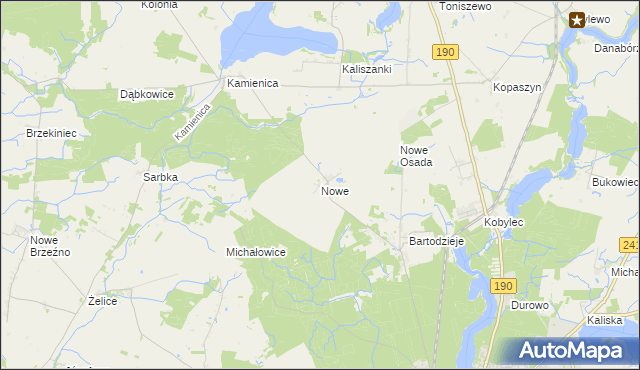 mapa Nowe gmina Wągrowiec, Nowe gmina Wągrowiec na mapie Targeo