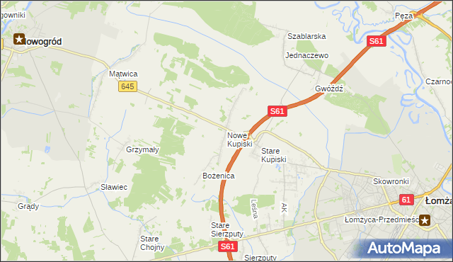 mapa Nowe Kupiski, Nowe Kupiski na mapie Targeo