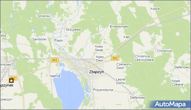 mapa Nowy Dwór gmina Zbąszyń, Nowy Dwór gmina Zbąszyń na mapie Targeo