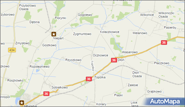 mapa Oczkowice, Oczkowice na mapie Targeo