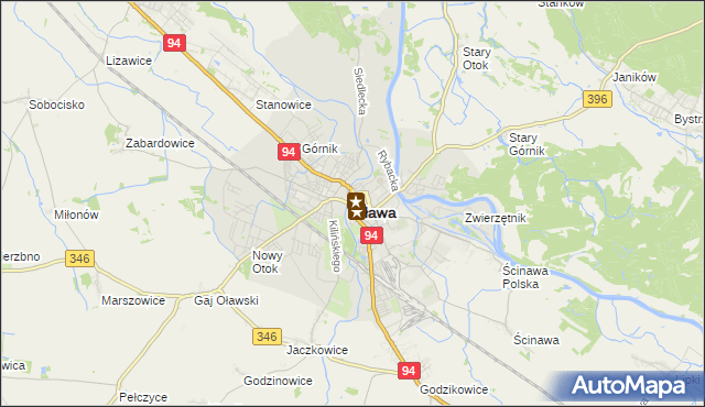 mapa Oława, Oława na mapie Targeo