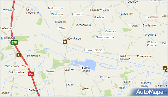 mapa Orłów-Kolonia, Orłów-Kolonia na mapie Targeo