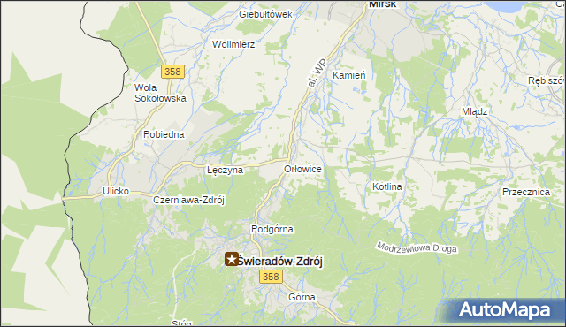 mapa Orłowice, Orłowice na mapie Targeo