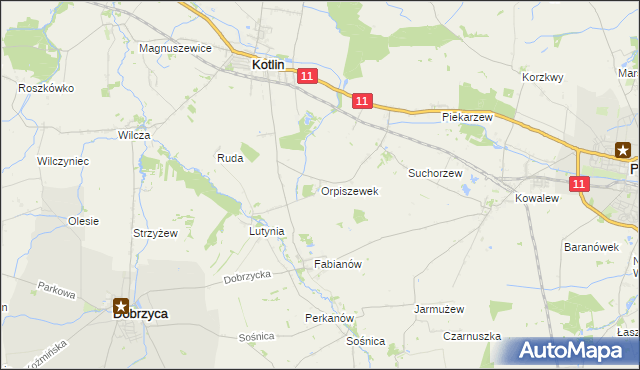 mapa Orpiszewek, Orpiszewek na mapie Targeo