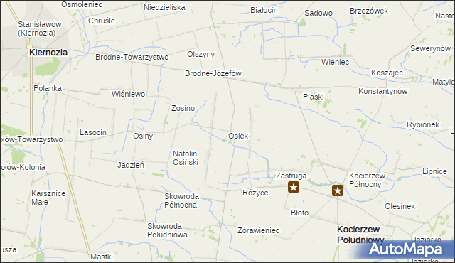 mapa Osiek gmina Kocierzew Południowy, Osiek gmina Kocierzew Południowy na mapie Targeo