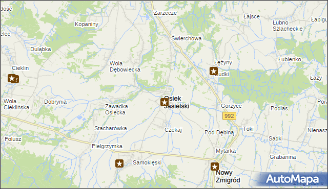 mapa Osiek Jasielski, Osiek Jasielski na mapie Targeo