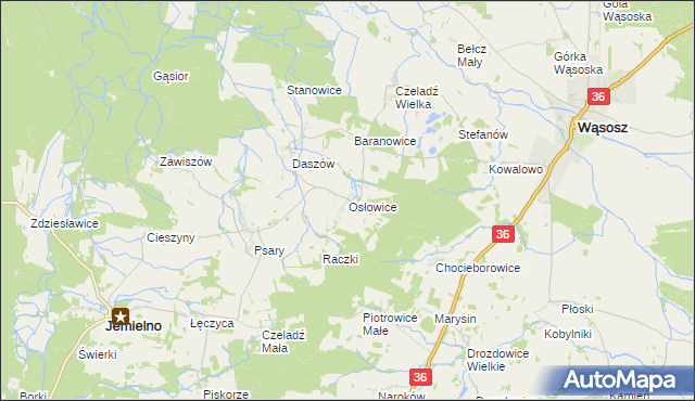 mapa Osłowice, Osłowice na mapie Targeo