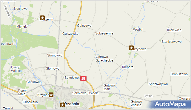 mapa Ostrowo Szlacheckie, Ostrowo Szlacheckie na mapie Targeo