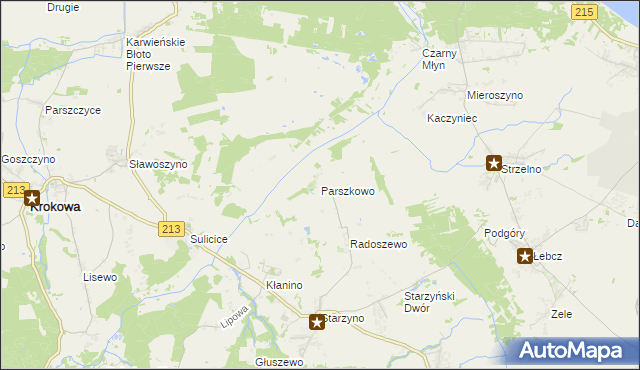 mapa Parszkowo, Parszkowo na mapie Targeo