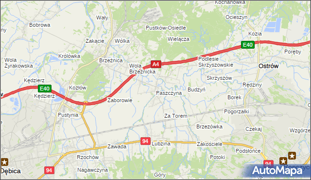 mapa Paszczyna, Paszczyna na mapie Targeo