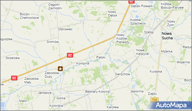 mapa Patoki gmina Nieborów, Patoki gmina Nieborów na mapie Targeo