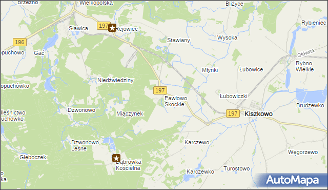 mapa Pawłowo Skockie, Pawłowo Skockie na mapie Targeo