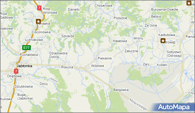 mapa Piekielnik, Piekielnik na mapie Targeo