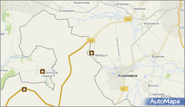 mapa Pietraszyn, Pietraszyn na mapie Targeo