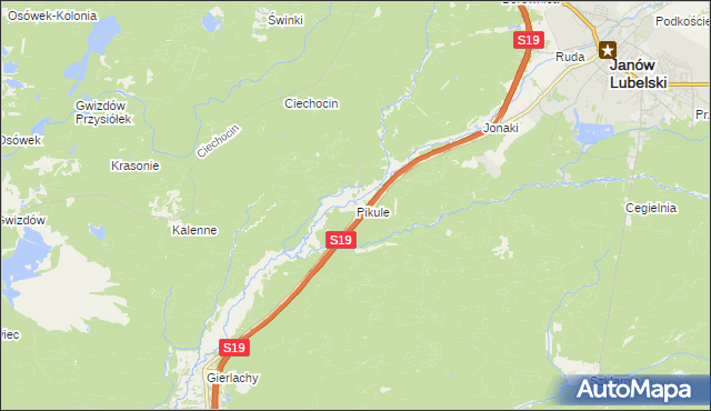 mapa Pikule, Pikule na mapie Targeo