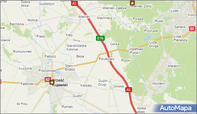 mapa Pikutkowo, Pikutkowo na mapie Targeo