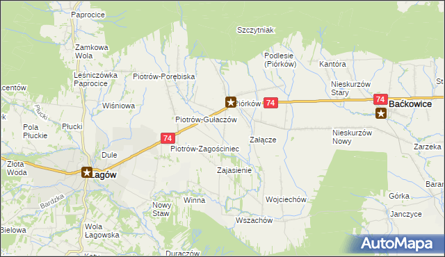 mapa Piórków-Kolonia, Piórków-Kolonia na mapie Targeo