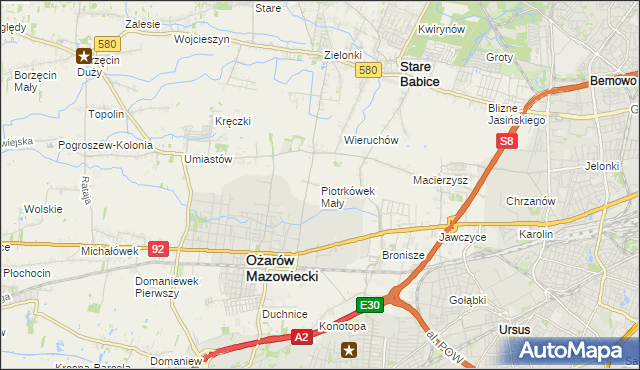 mapa Piotrkówek Mały, Piotrkówek Mały na mapie Targeo