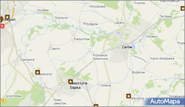 mapa Piotrowice Świdnickie, Piotrowice Świdnickie na mapie Targeo