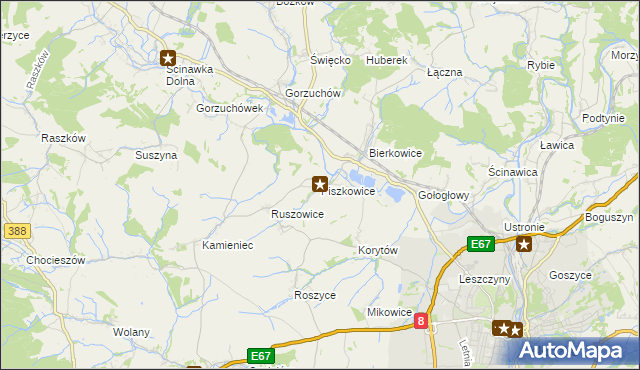 mapa Piszkowice, Piszkowice na mapie Targeo