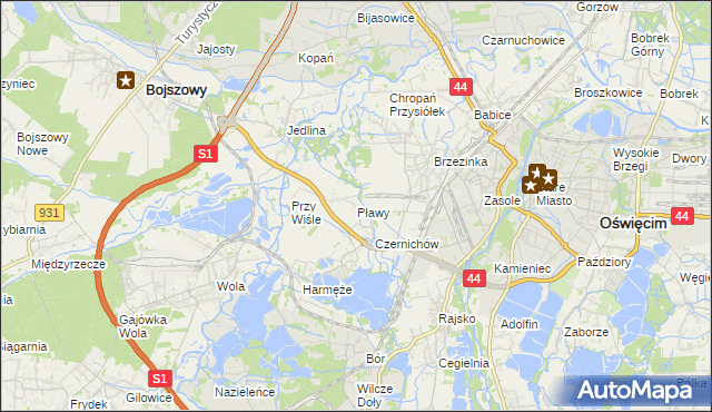 mapa Pławy, Pławy na mapie Targeo