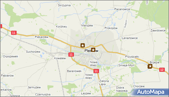 mapa Pleszew, Pleszew na mapie Targeo