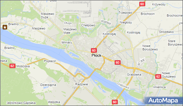 mapa Płock, Płock na mapie Targeo