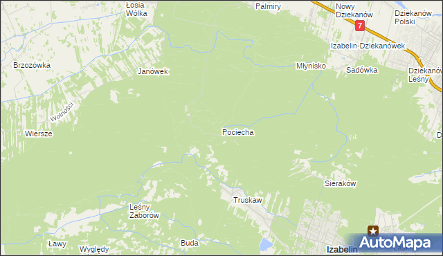 mapa Pociecha gmina Czosnów, Pociecha gmina Czosnów na mapie Targeo