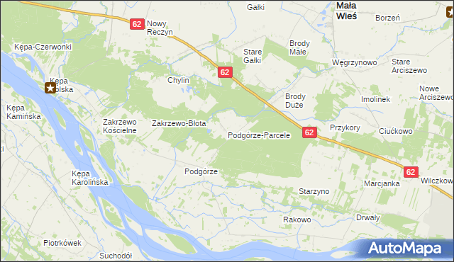 mapa Podgórze-Parcele, Podgórze-Parcele na mapie Targeo