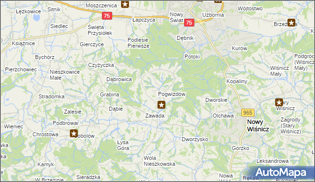 mapa Pogwizdów gmina Bochnia, Pogwizdów gmina Bochnia na mapie Targeo