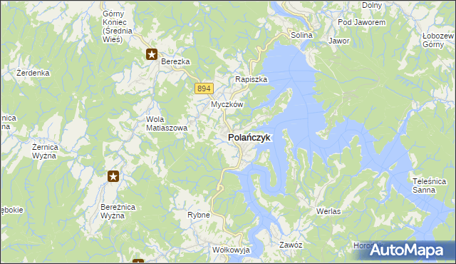mapa Polańczyk, Polańczyk na mapie Targeo