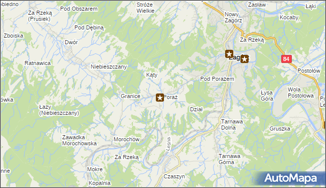 mapa Poraż, Poraż na mapie Targeo