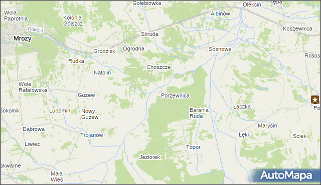 mapa Porzewnica, Porzewnica na mapie Targeo