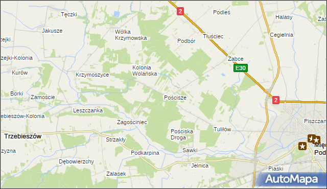 mapa Pościsze, Pościsze na mapie Targeo