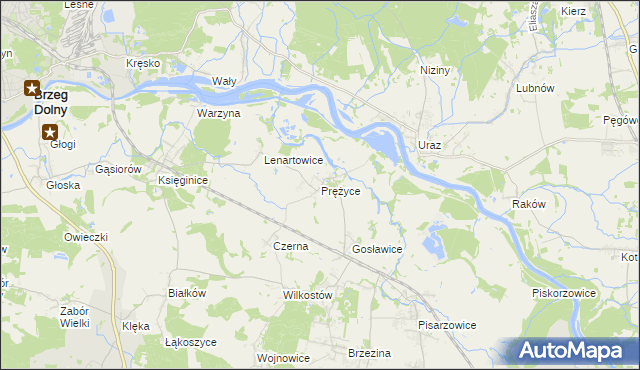 mapa Prężyce, Prężyce na mapie Targeo