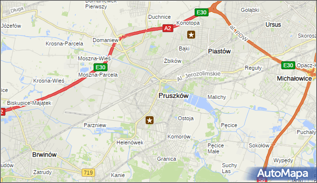 mapa Pruszków, Pruszków na mapie Targeo