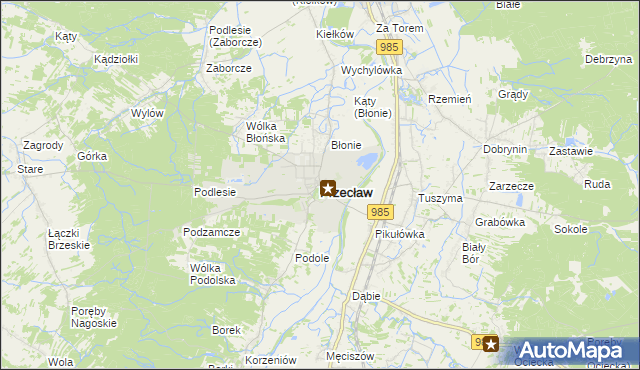 mapa Przecław powiat mielecki, Przecław powiat mielecki na mapie Targeo
