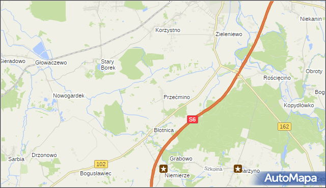 mapa Przećmino, Przećmino na mapie Targeo