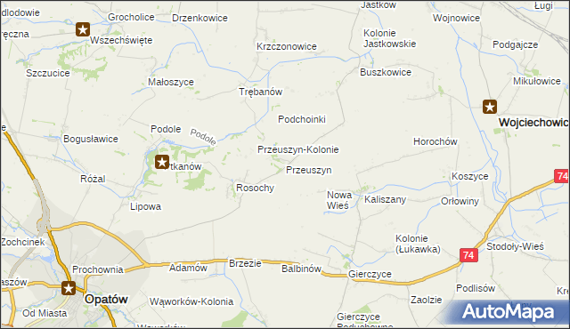 mapa Przeuszyn, Przeuszyn na mapie Targeo