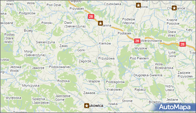 mapa Przyszowa, Przyszowa na mapie Targeo