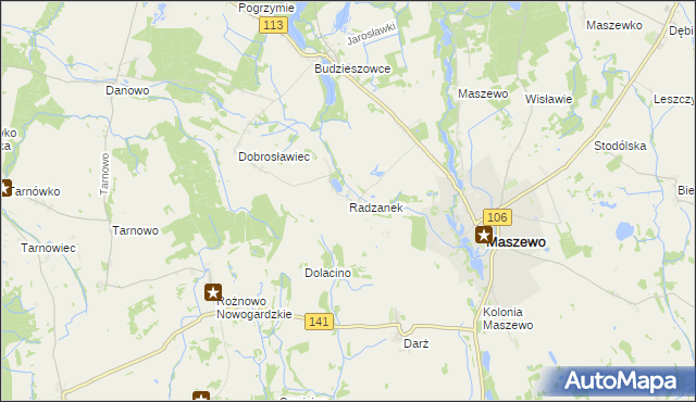 mapa Radzanek, Radzanek na mapie Targeo