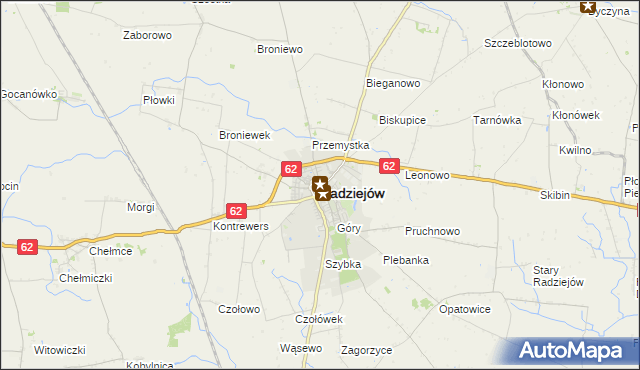 mapa Radziejów, Radziejów na mapie Targeo